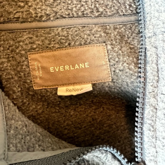 Everlane renew zip up turtleneck fleece sweater sweatshirt small baby blue - Picture 3 of 4